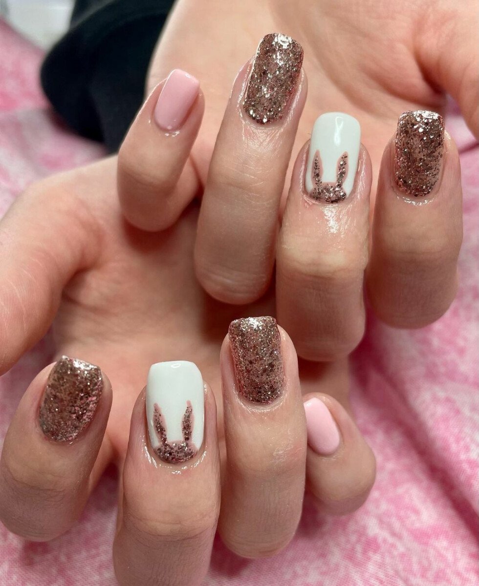 маникюр с блестками