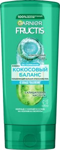 Garnier Fructis Укрепляющий бальзам Фруктис, Кокосовый Баланс для волос жирных у корней и сухих на кончиках, 200 мл