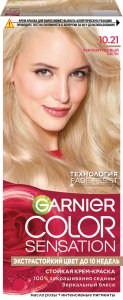 Garnier Стойкая крем-краска для волос "Color Sensation, Роскошь цвета" оттенок 10.21, Перламутровый шелк, 112 мл
