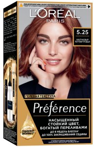 L'Oreal Paris Стойкая краска для волос Preference, оттенок 5.25 Каштановый перламутровый