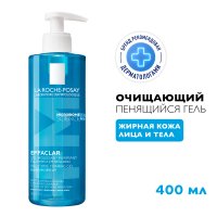 LA ROCHE-POSAY EFFACLAR Гель очищающий пенящийся для чувствительной жирной кожи лица и тела, 400 мл