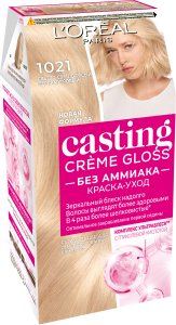 L'Oreal Paris Краска-уход для волос Casting Creme Gloss, оттенок 1021, Светло-светло-русый перламутровый
