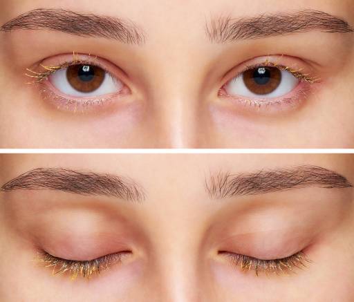 золотая тушь для карих глаз