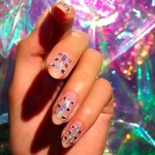 синие стразы