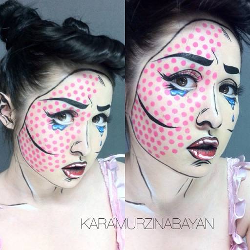 макияж с розовыми точками