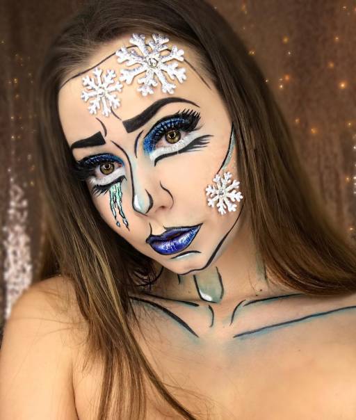 макияж в голубых тонах