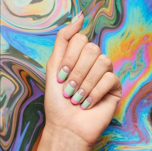 розовый с мятным