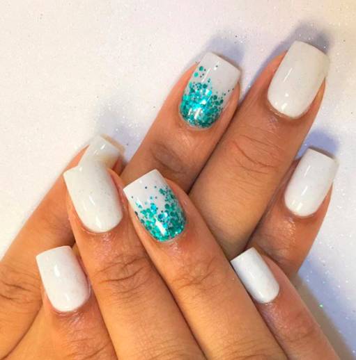 белый с бирюзой