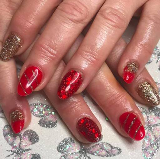 красные блестки